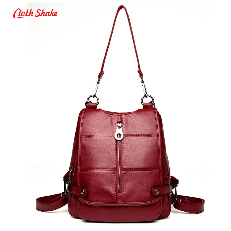 

Leather Backpack Women Backpacks For Teenage Girls School shoulder Bags Black Summer style Vintage Mochilas Mujer Daily Backpack