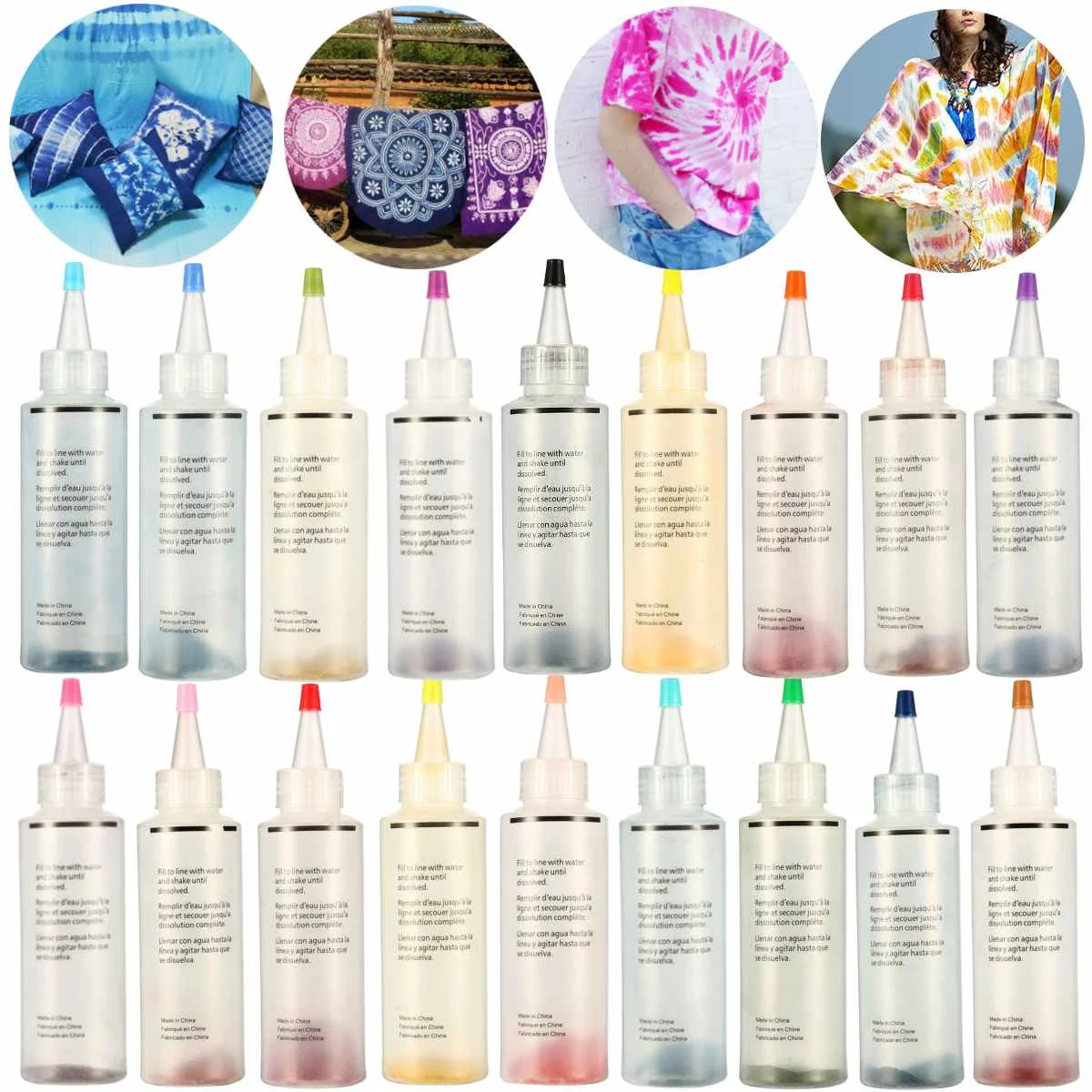 

18Pcs/set DIY One Step Tie Dye Kit Activated Dye for Fabric Textile Permanent Paint Colors Clothing Painting DIY Craft Supply