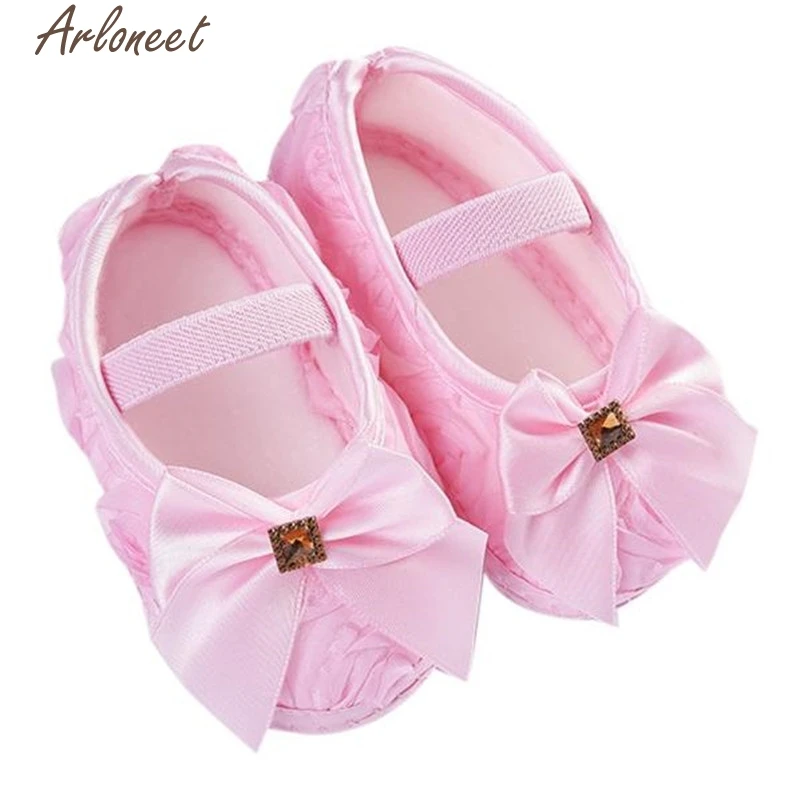 

4 Colors Fashion First Walkers Baby Shoes 2018 Hot Lovely Solid Bowknot Elastic Band Newborn Walking drop shipped ST20