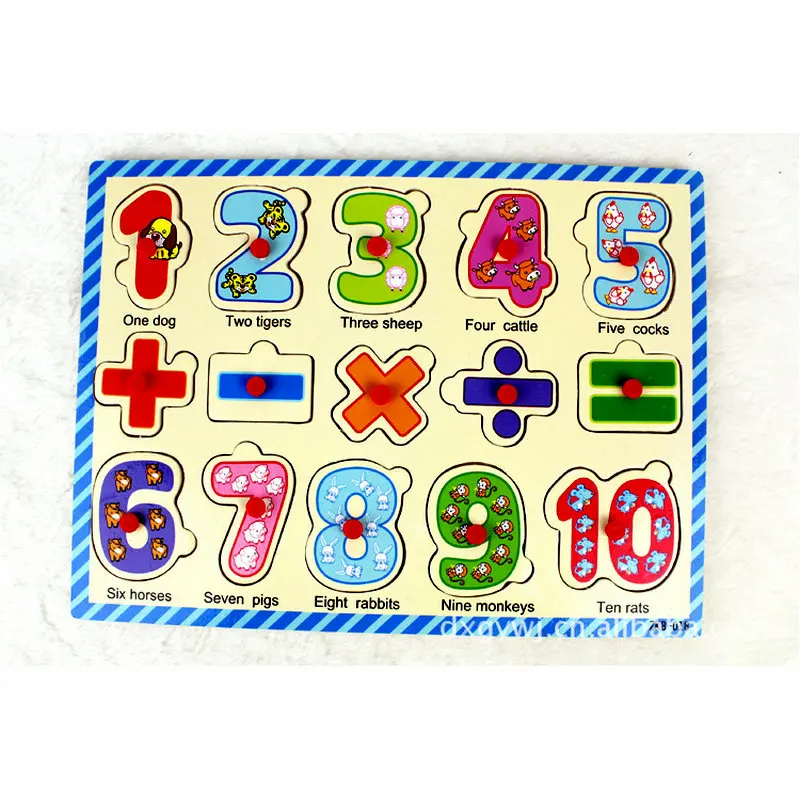 Free shipping Kids Digital puzzle+Animal puzzles 2PCS, wooden education toys child toy wooden puzzle baby toy educational toys