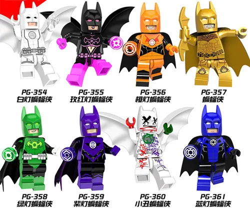 

8PCS Super Heroes Star Sapphire Gold Batman Indigo Tribe Batman Bricks Building Blocks Children Gift Toys PG8076