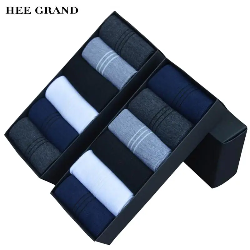 

HEE GRAND 2018 New Arrival Fashion Men's Sock Cotton Material Comfortable Breathable Spring Autumn Socks 6 Pairs Per Set NWM306