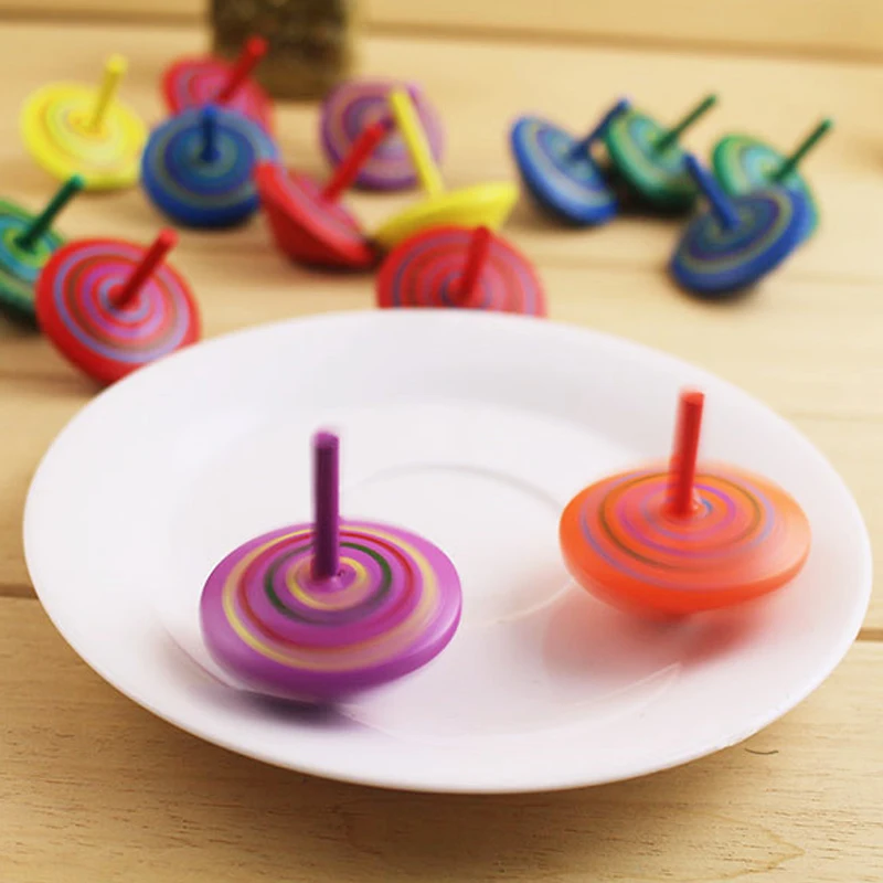 Разноцветные Вращающиеся спиннинговые деревянные обучающие игрушки для детей игрушка для снятия стресса деревянная ручная Спиннер Детские Классические игрушки