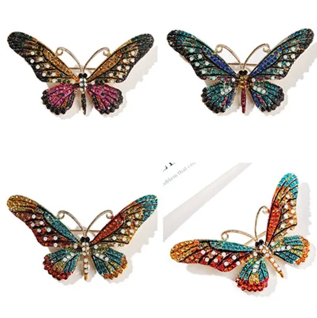Colorful Cute Butterfly Brooch Mix Color Crystal Rhinestone Brooches For Women Lady Fashion Jewelry | Украшения и аксессуары