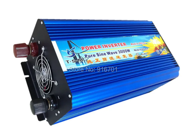 

free shipping High power 3000W dual digital display Pure sine wave inverter 12V to 220V 50HZ