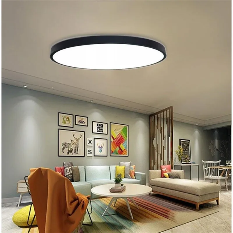 

Black/White Modern Led Ceiling Lights For Living Room Bedroom AC85-265V Indoor lighting Ceiling Lamp Fixture luminaria teto
