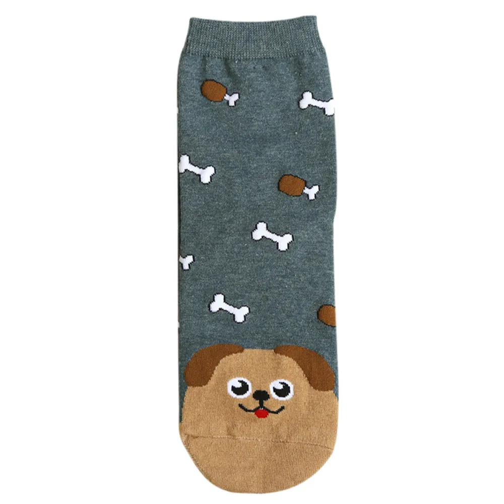 1 пара носков, милые хлопковые носки с рисунками животных для девочек, весна-лето, унисекс, прямые носки, забавные носки