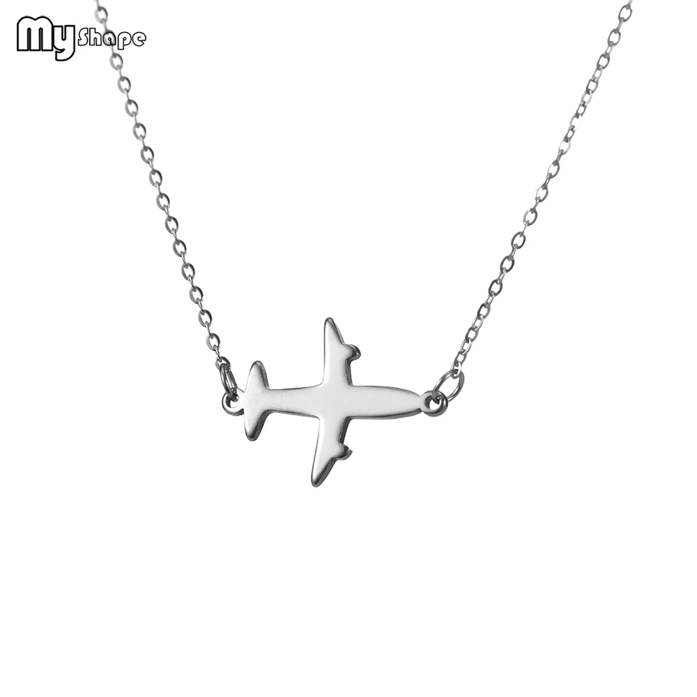 

My Shape Stainless Steel Aircraft Model Tiny Simple Necklace and Bracelet Sets Choker Necklaces Festival Jewelry Birthday Gifts