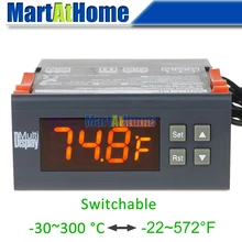 WH7016J+ переключаемый-30~ 300 C-22~ 572 F цифровой Температура контроллер электронный термостат w/Alarmer+ зонд 12/24/110/220 V