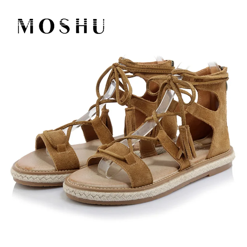 leather lace up gladiator sandals