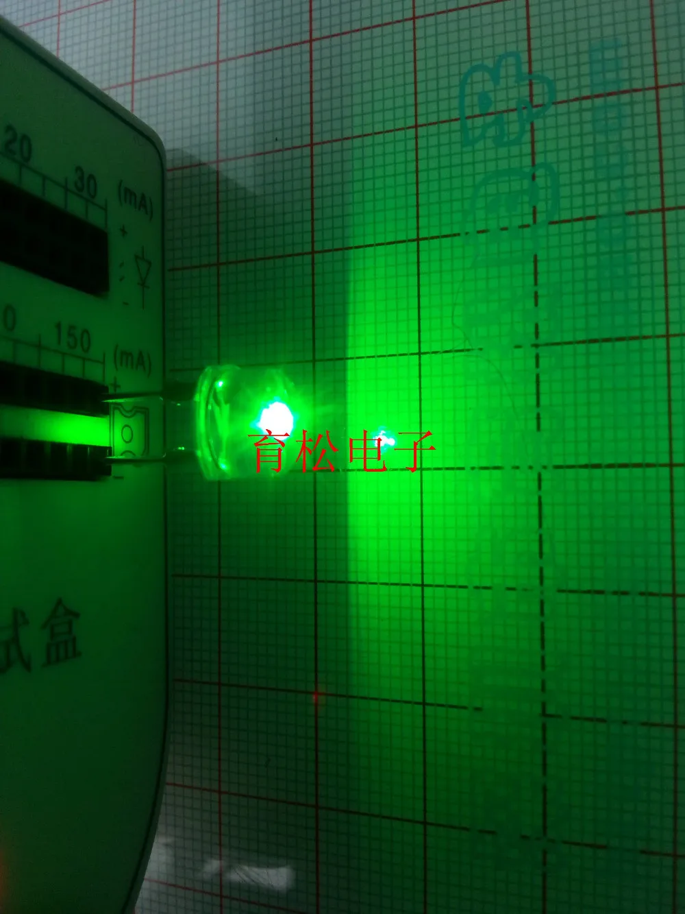 8mm green straw hat light emitting diode