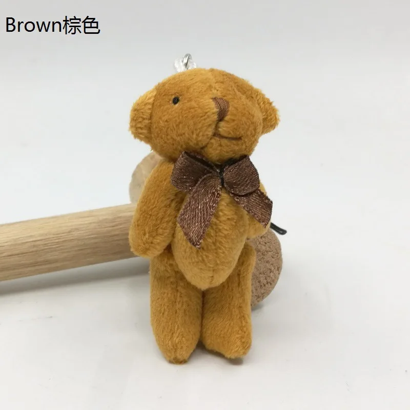 2017 Small Cute Teddy Bear Plush Toys Mini Tie Joint Bear Dolls Pendants 6cm 30pcslot  (1)