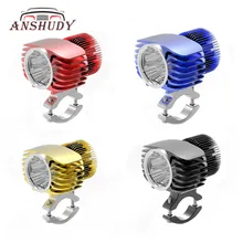 ANSHUDY LEVOU Motocicleta Farol 18 w Holofotes Caça Luzes de Condução de Nevoeiro DRL Super Brilhante 2700lm Moto Farol 6000 k branco