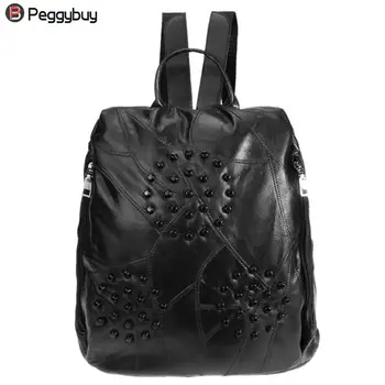 

Fashion Women Sheepskin Rivet Bag Portable Handbag Travel Shoulder Bags
