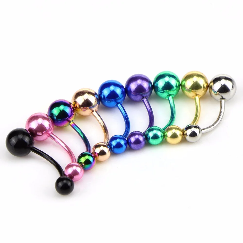 5Pcs/lot Stainless Steel Belly Button Rings Belly Piercing Naval