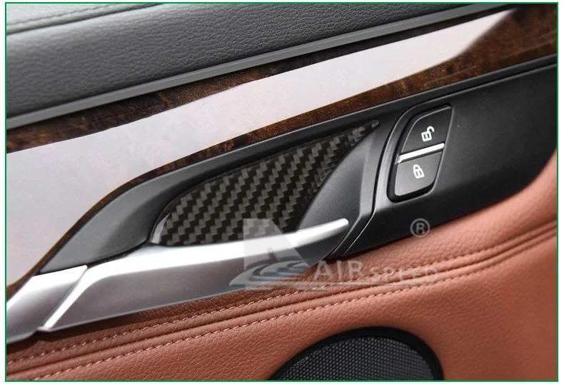Airspeed Carbon Fiber Car Interior Door Handle Cover Door Bowl Sticker Decoration Styling for BMW F15 X5 F16 X6 14-17 Accessorie (24)