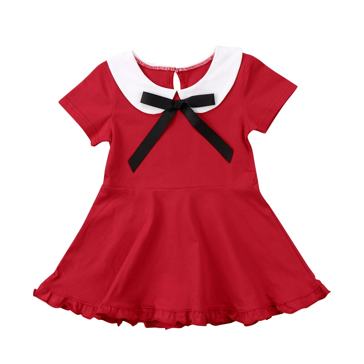 Buy 2018 New 6M 4Y Kid Baby Girls red dress Preppy