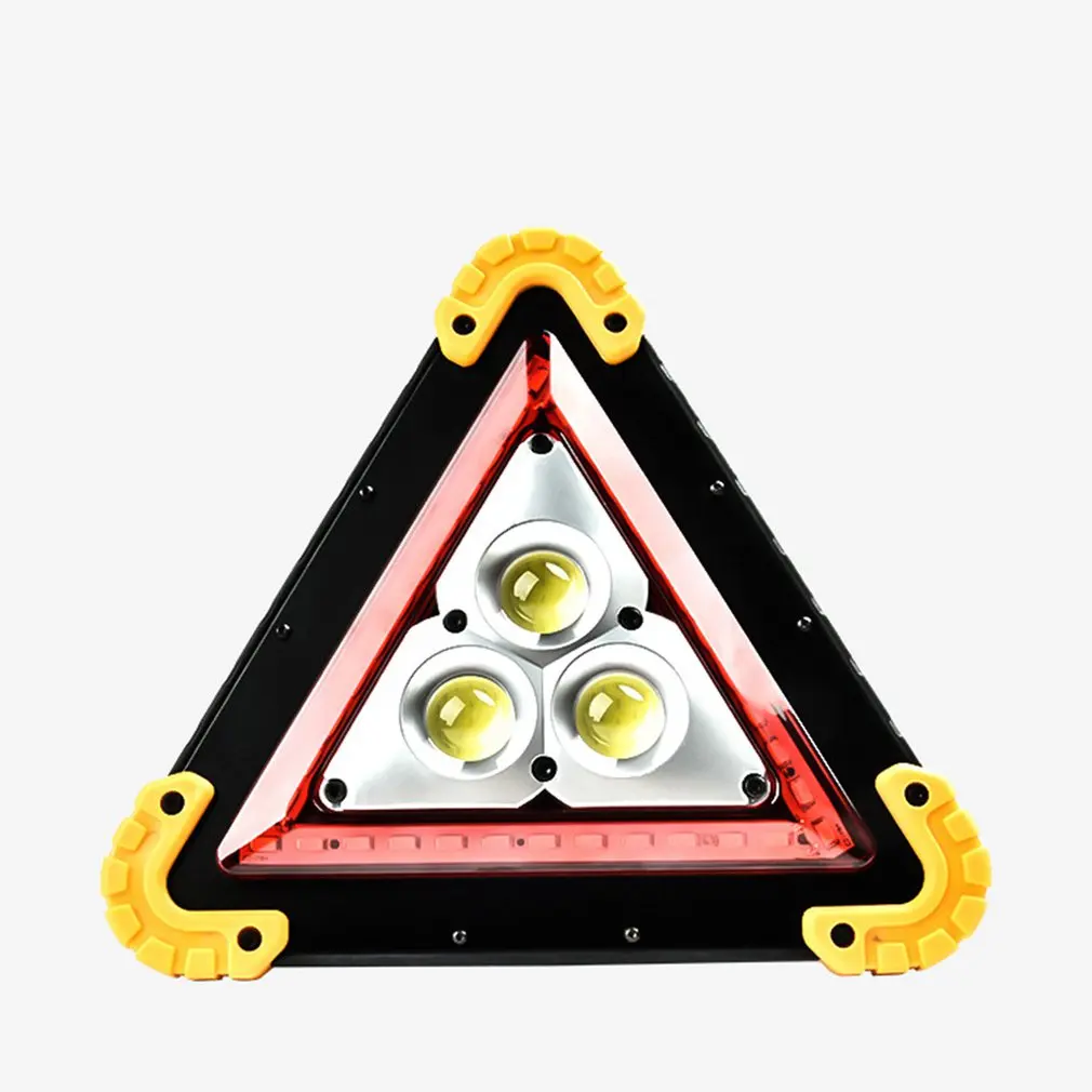 

Solar + Usb Charging Multi-functional Tripod Warning Lamp Cob Work Lamp Emergency Lighting For Car Yellow Corner