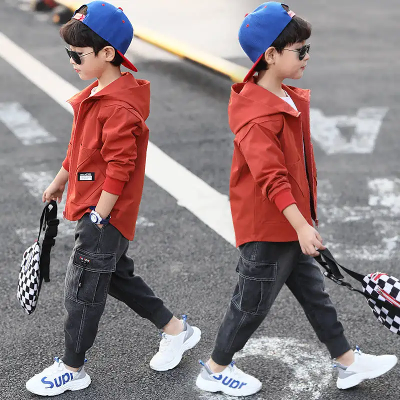 Boys jacket spring and autumn models big children's windbreaker children's baseball uniform boy jacket