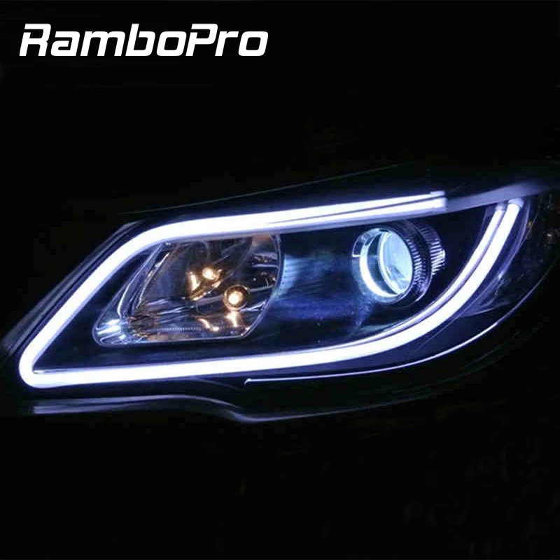 2 pcs 60cm silicagel Led Day Light DRL turn signals external light daytime running auto 12V SMD COB car-styling | Автомобили и