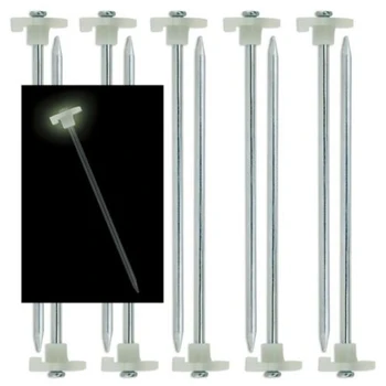 

10Pcs GLOW IN Camping Pegs Large Heads THE DARK Tent Stakes Heavy Duty Steel Metal