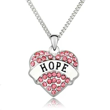 Love Hope Heart Necklace Bijoux Femme Colar Crystal Pendant Necklace Letter Choker Cheap Fashion Jewelry Christmas Gifts