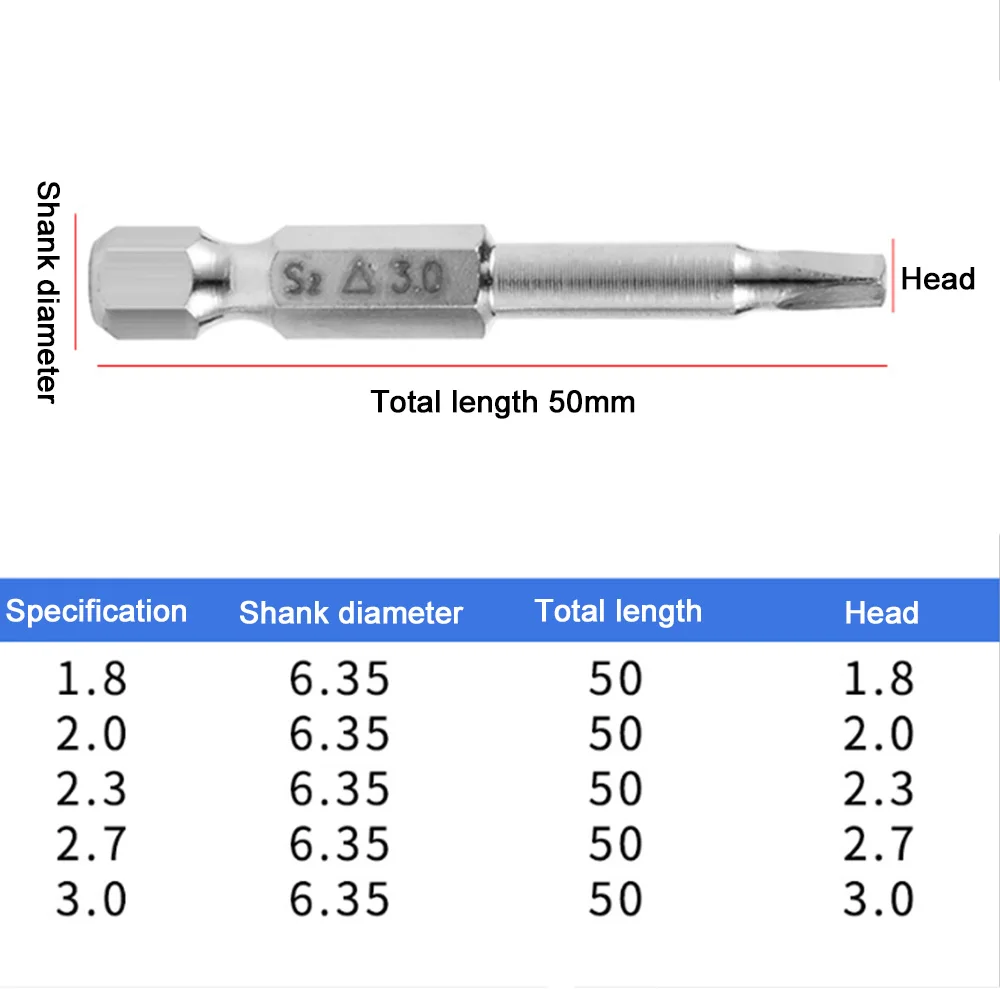 Нескользящие Магнитная треугольники головы отвёртки бит 1/4 "Шестигранным хвостовиком электрический мощность инструмент 5 шт./компл