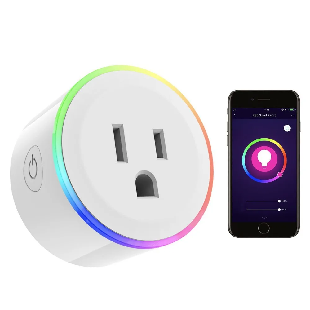 

Smart Wifi Power Socket With LED US Smart Power Plug WIFI Wireless Timing Socket Compatible With Alexa Echo & Google Home