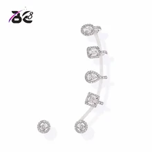 Be 8 Clear Micro Pave Setting Stud Earring, Cubic Zirconia Leaves Shaped Stud Earrings Dress Party Accessaries E592