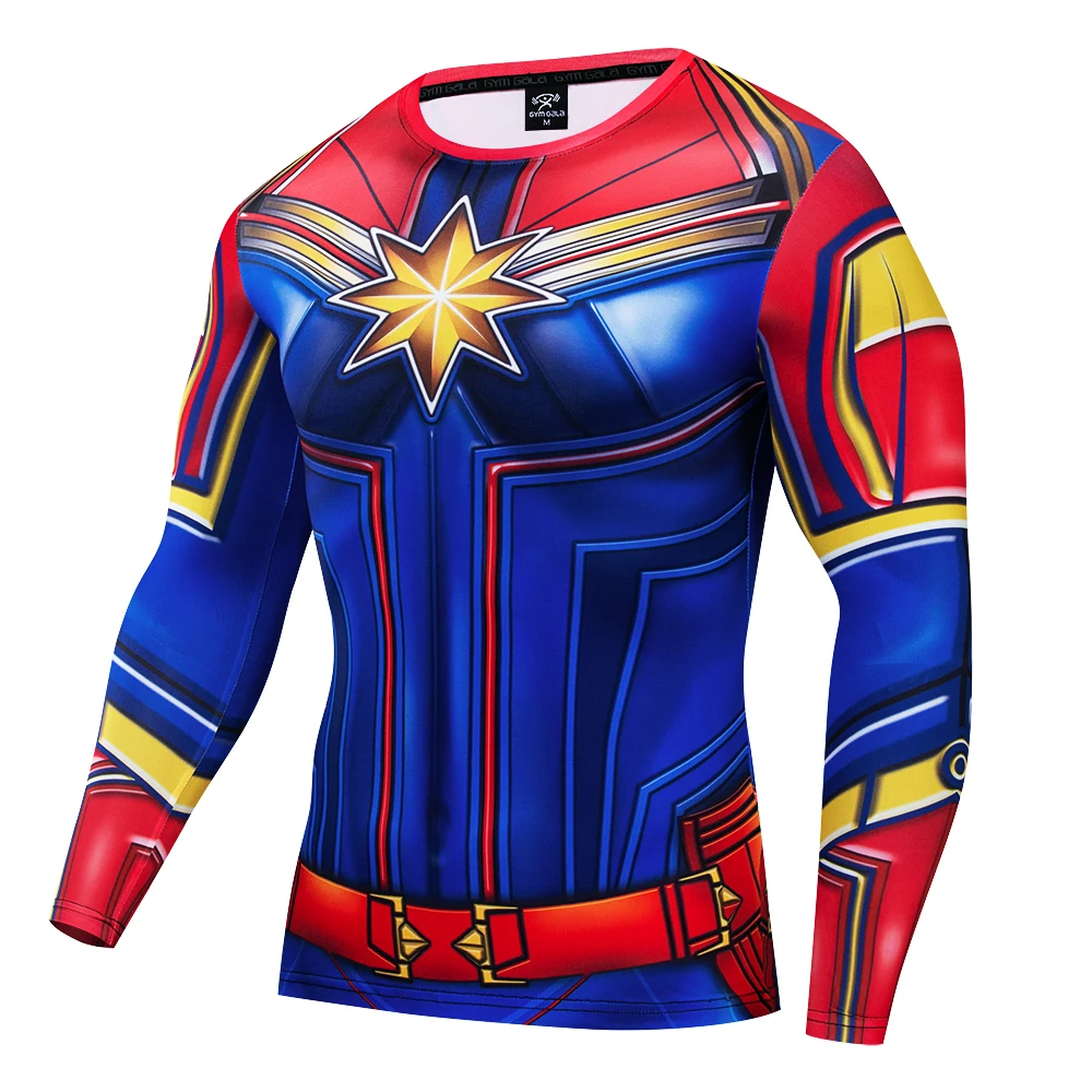 

Iron man 3D printed long sleeve tshirt Funny Marvel Avenger Cosplay Performance Suit Soft Casual GYM Absorbing Tight Sweatshirt