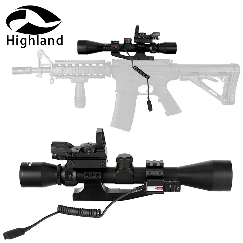 

Hunting Riflescope 3-9X40 Wire Reticle Or Mil Dot Optical Rifle Scope with Holographic 4 Reticle Red Dot Red Laser Sight