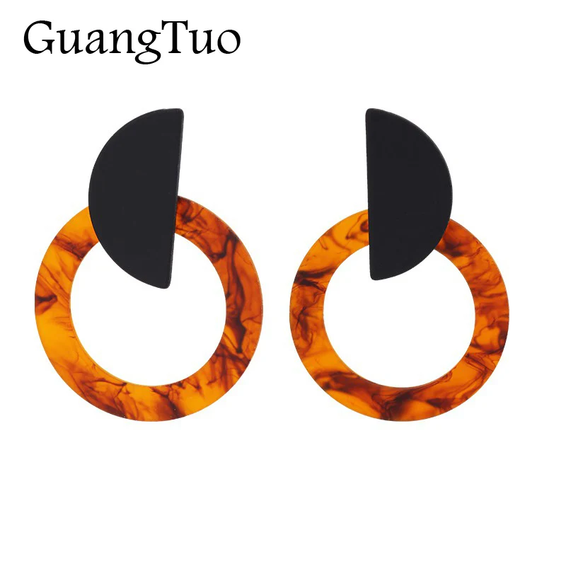

EK832 European Fashion Big Round Statement Earrings For Women Stitching Geometric Acrylic Earrings Accessories Party Jewelry