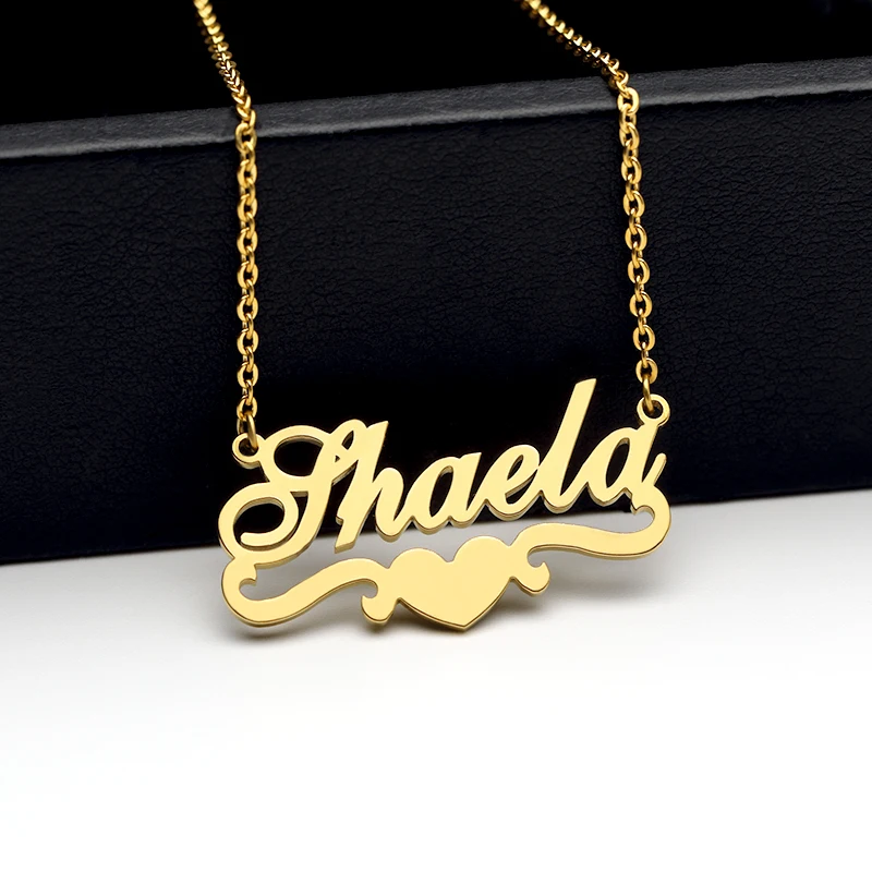 

Custom Crown Double Name Necklaces Personalized Nameplate Gold Butterfly Pendant Necklace Stainless Steel Jewelry Gift For Women