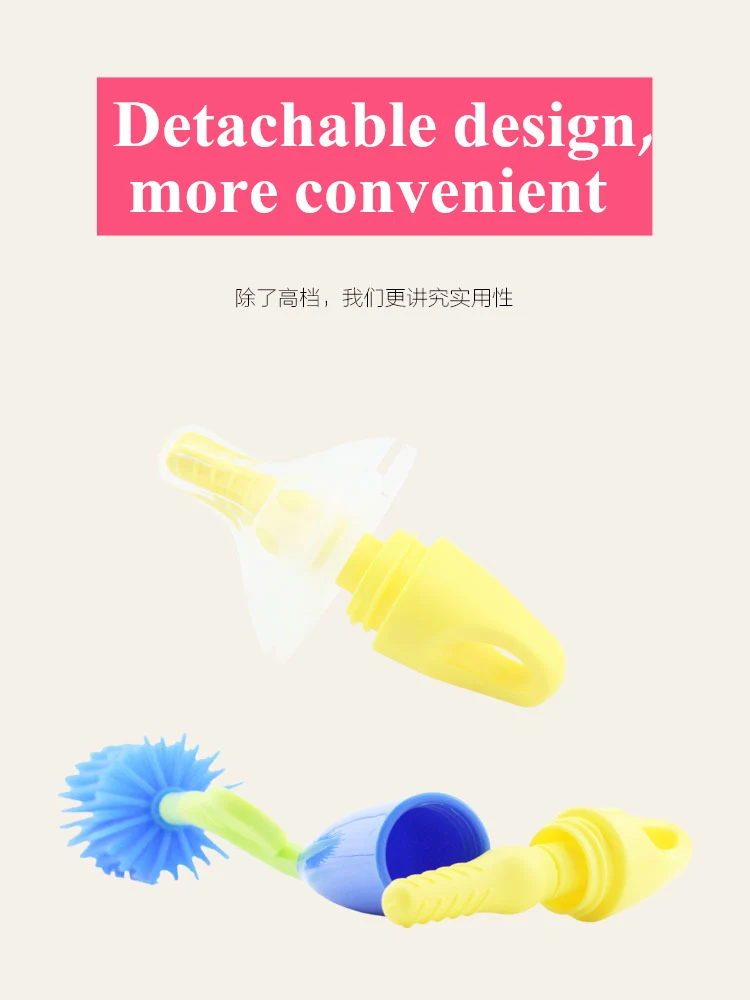 Baby Bottle Brush Silicone Plastic Tool Kitchen Cleaner Bottle Cup  (5)