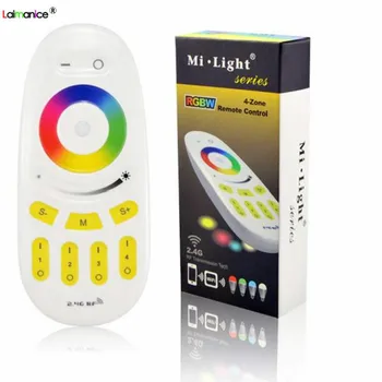 

Mi light 2.4G wireless 4 Zone wifi RF Touch Remote Control RGBW RGB RGBWW Dimmable Controller for 5050 3528 led strip bulb lamp