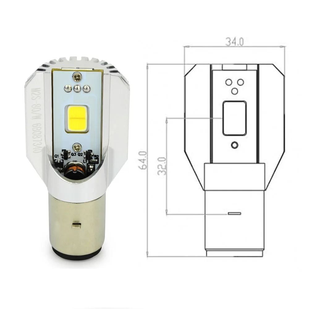 H6 светодиодная передняя фара мотоцикла COB 1000LM BA20D светодиоды H/L лампы скутера ATV аксессуары для мотоциклов Мото Противотуманные фары лампы