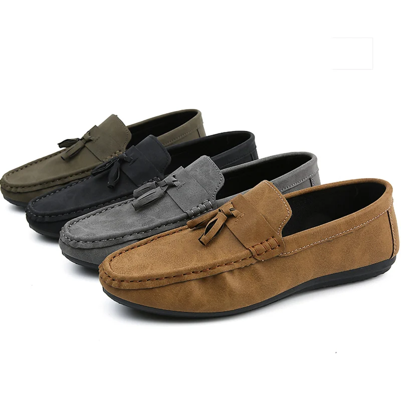 

Cow Leather Men Flats 2018 New Men Casual Shoes Top Quality Men Loafers Moccasin Driving Shoes for Men, 4 Colors Mocassin Homme