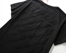 Best version 2017 summer tonal Cornelly brushed diagonals special embroidered letter logo Black short sleeve cotton