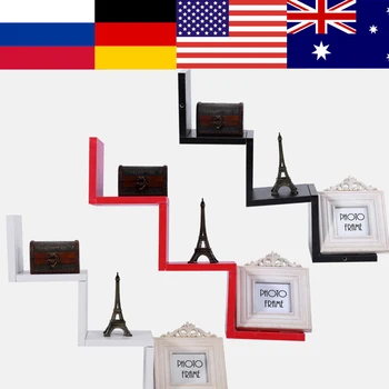 

3 Colors Fashionable Creative Floating Wall Hanging Shelf Rack Organizer Hanging Bookshelf Home Decor