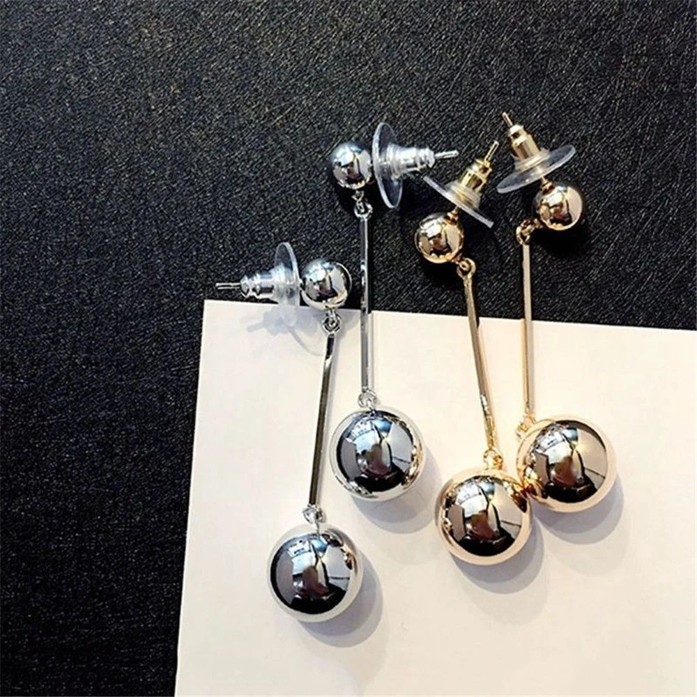 Fashion Bling Women Ball Earring Long Chain Drop Dangle Earrings Stud Jewelry for Wedding Party Gift | Украшения и аксессуары