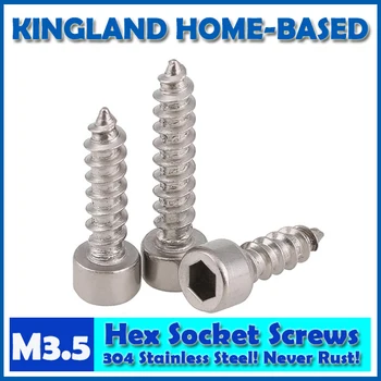 

50 PCS M3.5 Hex Socket Cheese Cap Head Self-tapping Screws For Loudspeaker Box 304 Stainless Steel HA Type Audio Repair