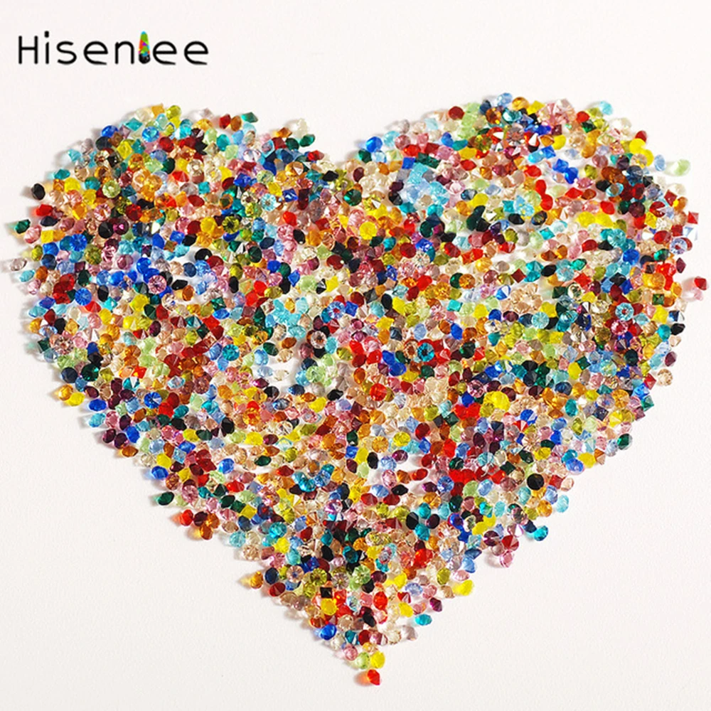 Hisenlee 1 3 мм 1440 штук/упак. много цветов циркон микро алмаз Стекло Стразы мини