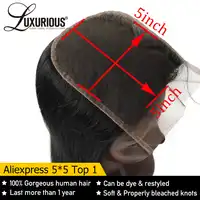 Straight 5X5 Lace Closure With Deep Parting 8-20inch 100% Brazilian Remy Human Hair Closure Bleached Knots With Baby Hair