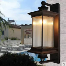 Европейский сад водонепроницаемый открытый настенный светильник сад балконные светильники роскошные виллы железное стекло E27 свет