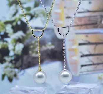 

925 Sterling Silver Pearl Necklace Chain with Pendant Mountings Necklace Findings Jewelry Parts Fittings Accessories
