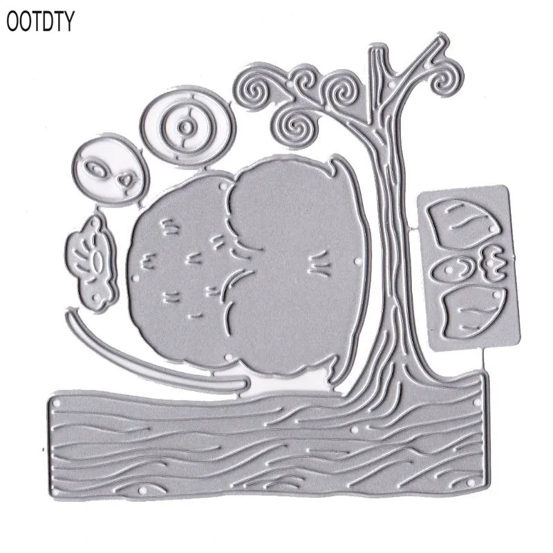 

OOTDTY Owl Metal Cutting Dies Stencil DIY Scrapbooking Album Stamp Paper Card Embossing Crafts Decor stickers
