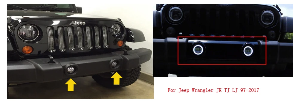 4 дюйма круглые светодиодные противотуманные фары для Jeep JK 30 Вт Противотуманные фары для Jeep Wrangler JK 2007