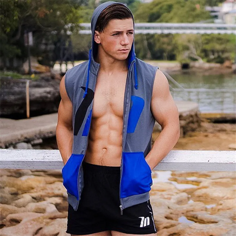 Gym vest Men Hoodie Sweatshirts Fitness (2)