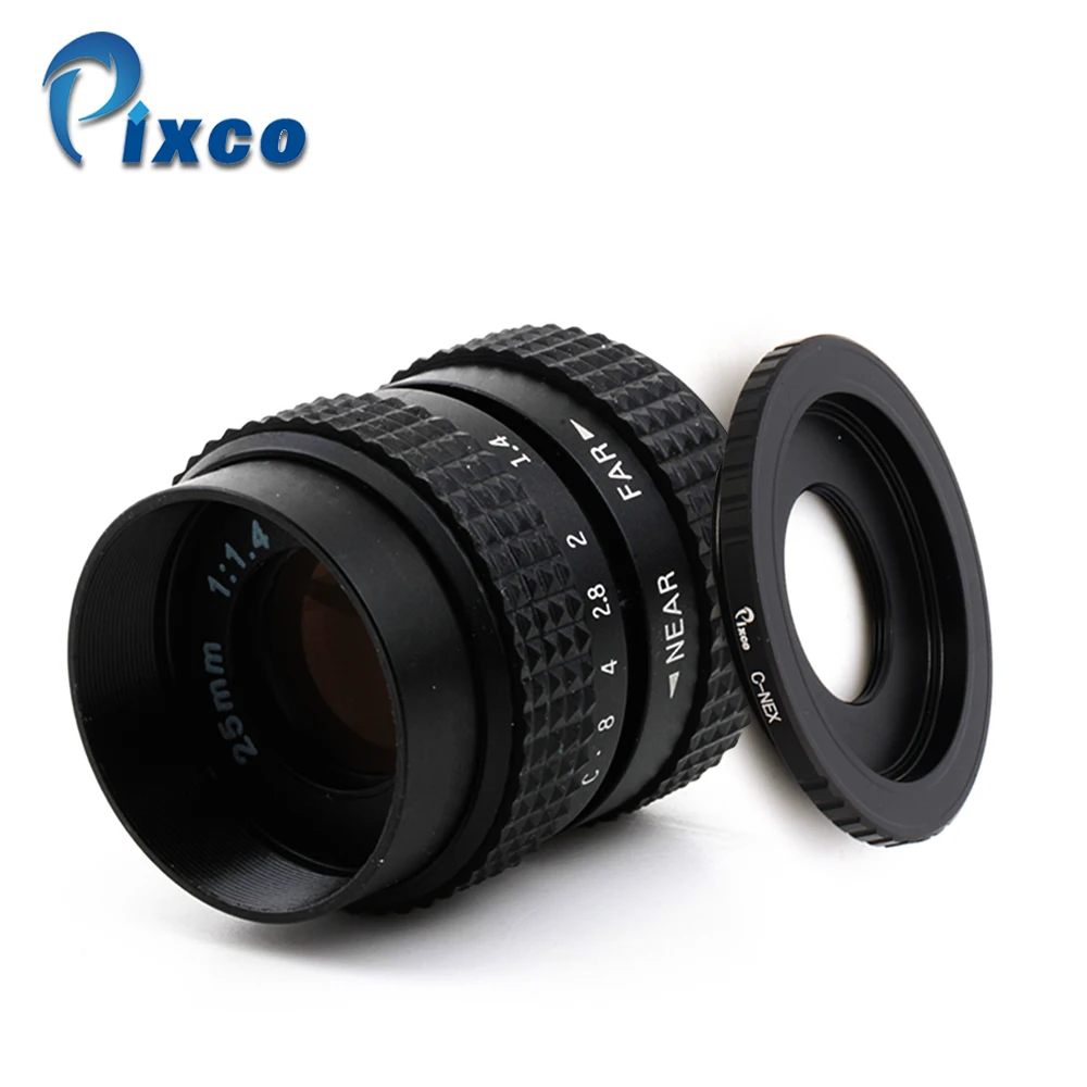 Pixco 25mm F1.4 NEX CCTV TV lens + C Mount for For Sony Nex For A6300A5100 A6000 A5000 A3000 NEX-5T NEX-3N NEX-6 NEX-5R NEX-F3