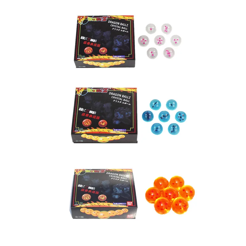 

7pcs/lot 4.2cm or 3.5cm Dragon Ball Z 7 stars Blue or Pink Crystal Ball Hot Japanese collection model popular for boys